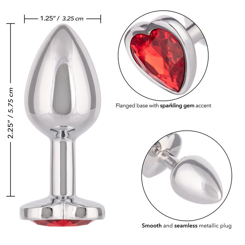 SE0438-35-3 Jewel Ruby Heart Plug Small
