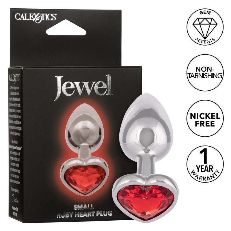 SE0438-35-3 Jewel Ruby Heart Plug Small