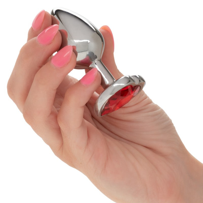 SE0438-35-3 Jewel Ruby Heart Plug Small