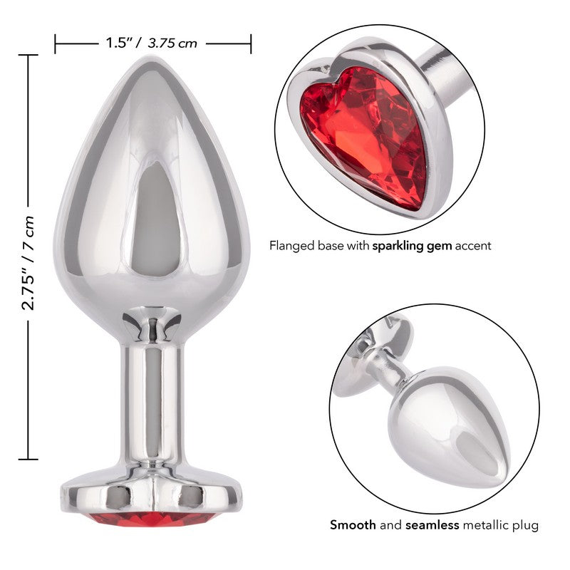 SE0438-40-3 Jewel Ruby Heart Plug Large