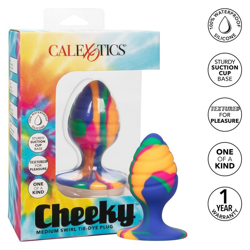 SE0439-10-3 Cheeky Medium Swirl Tie-Dye Plug