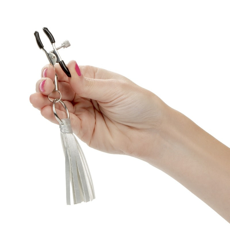 Playful Tassels Nipple Clamps Silver