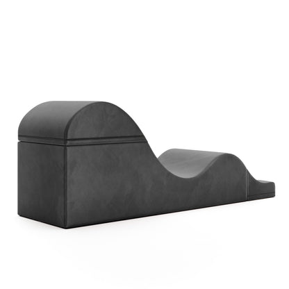 Aria XL Flip Chaise 22 Inch Wide - Convertible XL Sex Chair and Bed Bench, Black