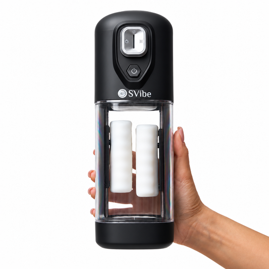 SVibe Ikon VOLT masturbator, transparent black