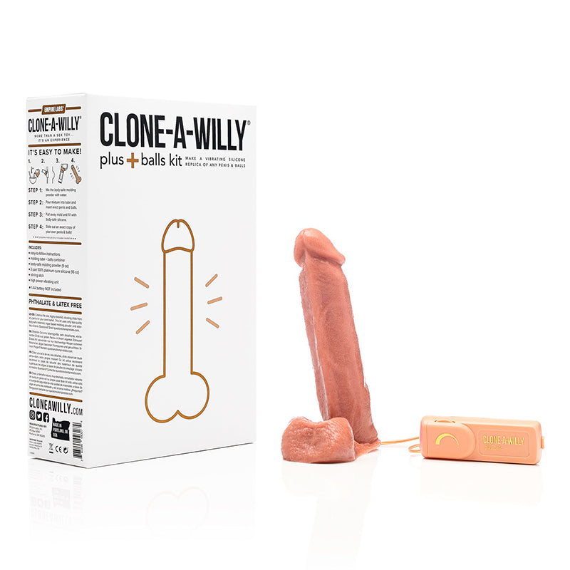 30072 Vibrating Clone-A-Willy With BALLS Medium Tone