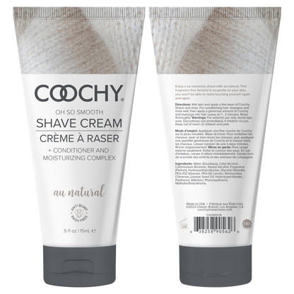 Coochy Shave Cream - AU NATURAL tube 0.5oz / 15ml