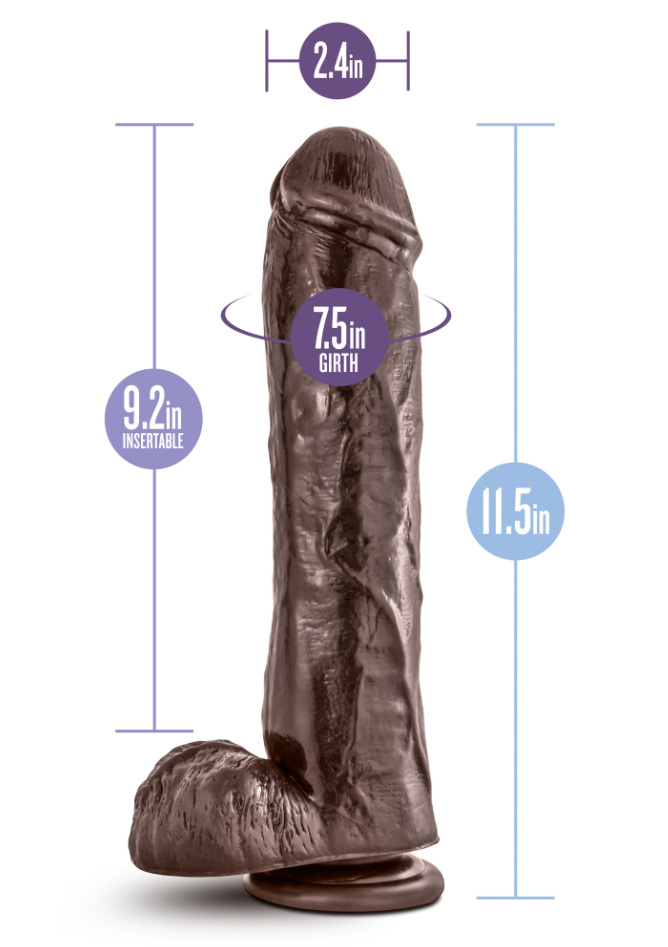 Dr Skin Mr Savage 11.5" Dildo -Chocolate