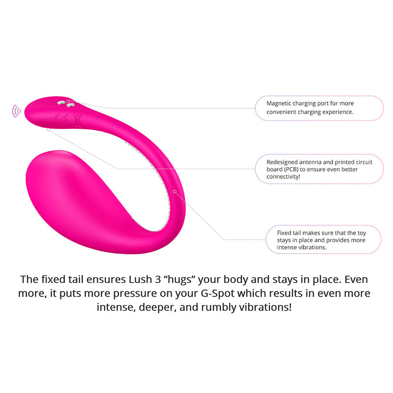 Lush 3 Pink Egg Vibrating Bluetooth Wearable