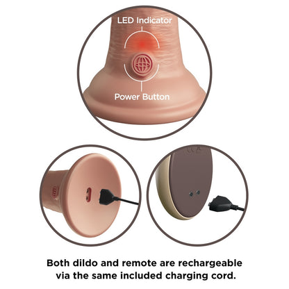 King Cock Elite 9" Vibrating Silicone Cock