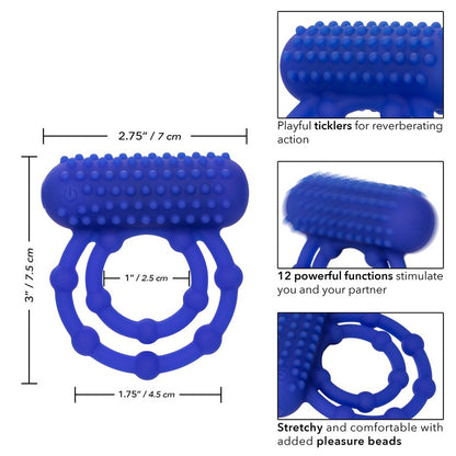 Rechargeable 10 Beaded Silicone Maximus Ring