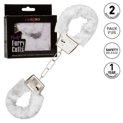 SE2651-15-3 Playful Furry Cuffs White