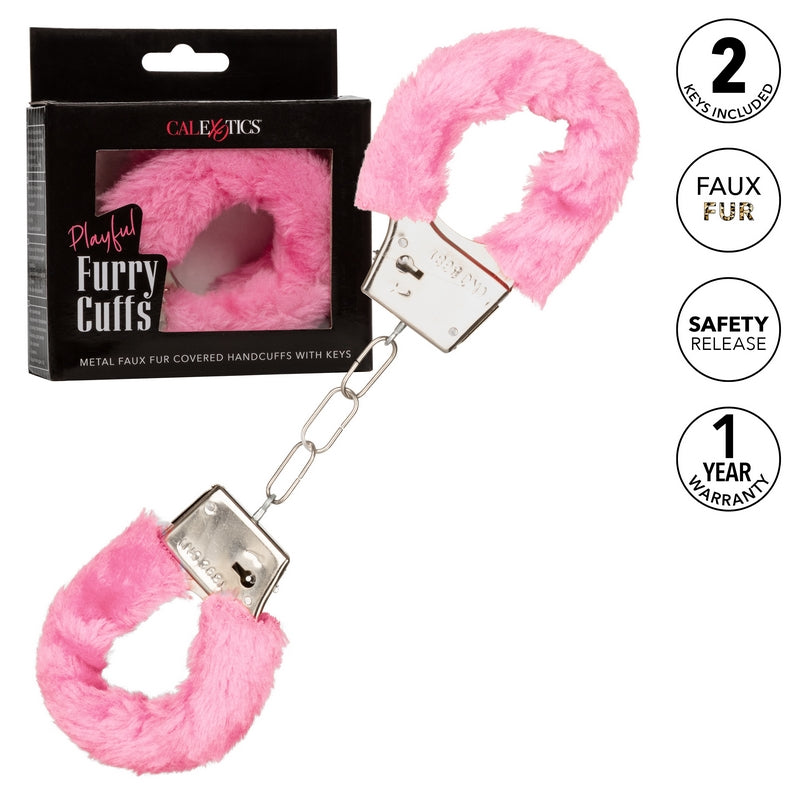 SE2651-20-3 Playful Furry Cuffs Pink