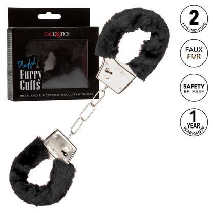 SE2651-30-3 Playful Furry Cuffs Black