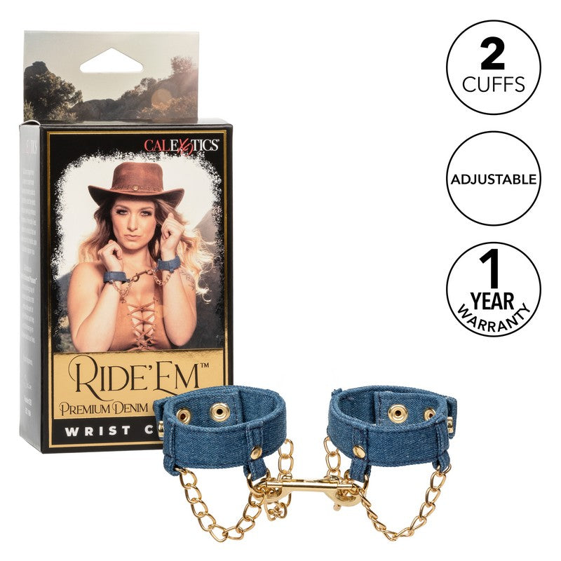 SE2708-30-3 Ride ‘Em Denim Wrist Cuffs