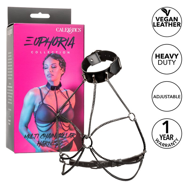 SE3101-15-3 Euphoria Collection Multi Chain Collar Harness