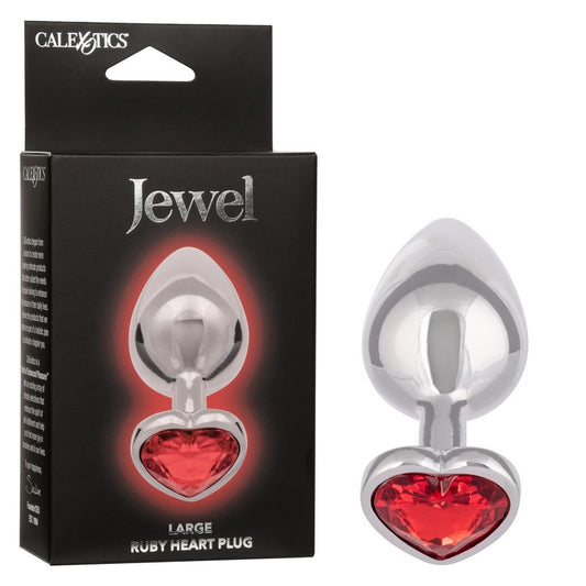 SE0438-40-3 Jewel Ruby Heart Plug Large