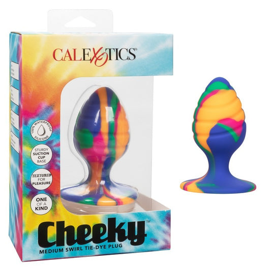 SE0439-10-3 Cheeky Medium Swirl Tie-Dye Plug