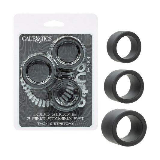 Alpha Liquid Silicone 3 Ring Stamina Set