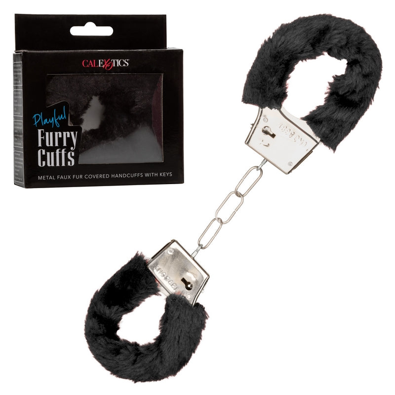 SE2651-30-3 Playful Furry Cuffs Black