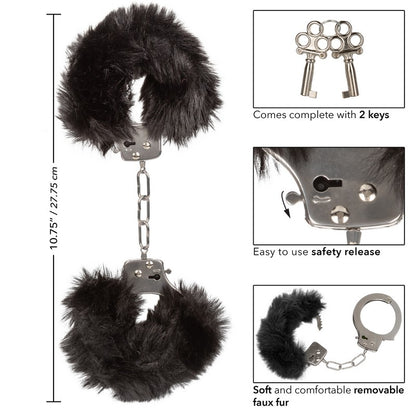 SE2651-65-3 Ultra Fluffy Furry Handcuffs Black