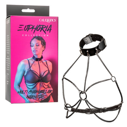 SE3101-15-3 Euphoria Collection Multi Chain Collar Harness