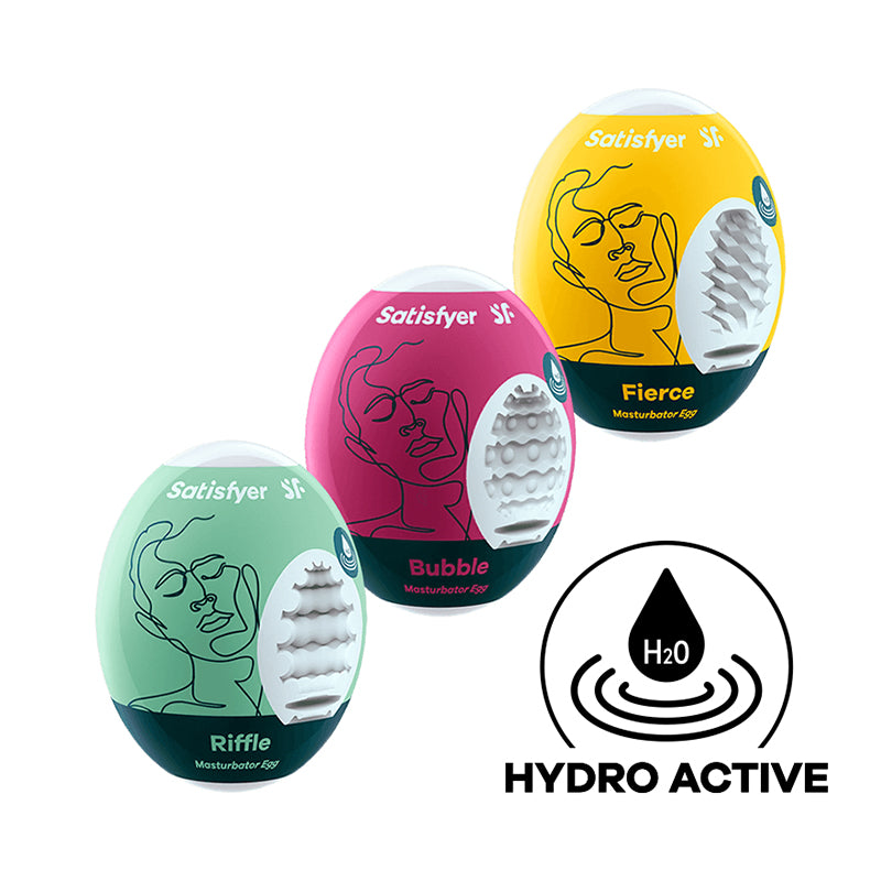 Masturbation Egg 3-pack Riffle, Bubble, Fierce