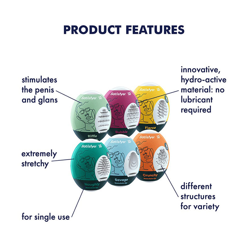 Masturbation Egg 6-pack Assorted
