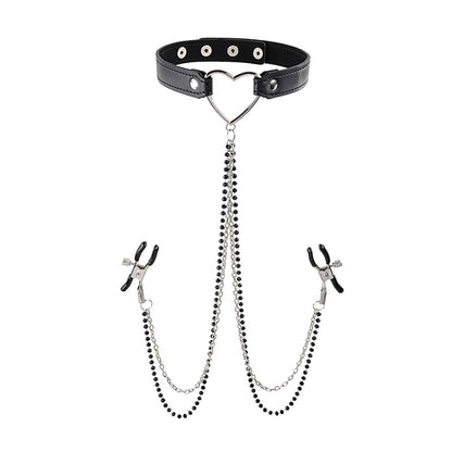 S&M Amor Collar with Nipple Jewelry