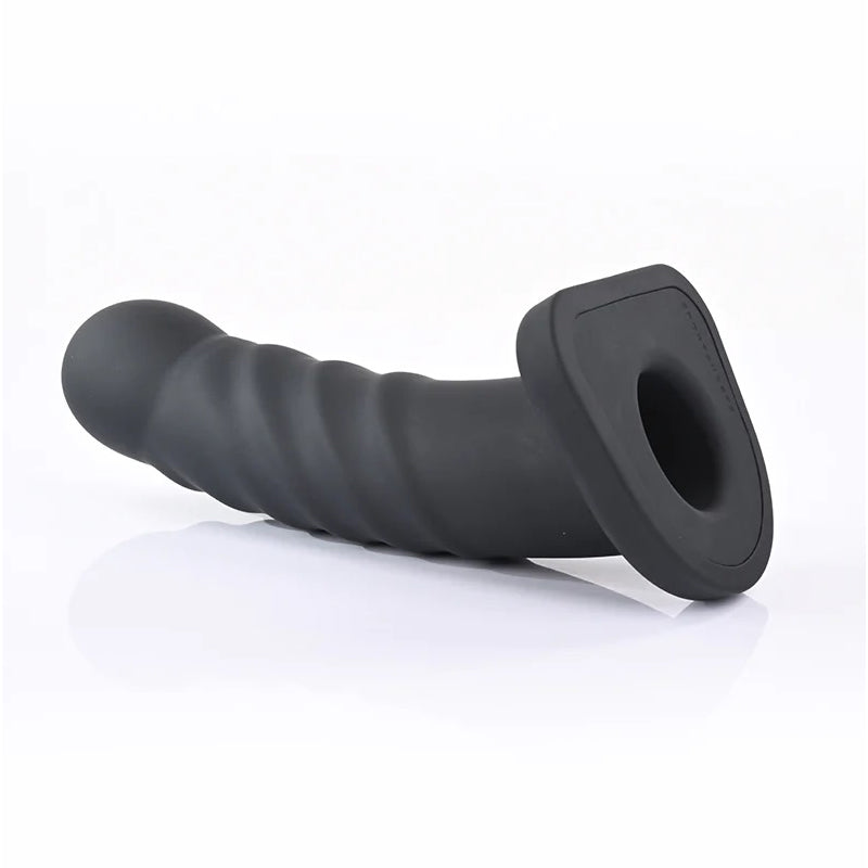 8" Banx Ribbed Hollow Dildo