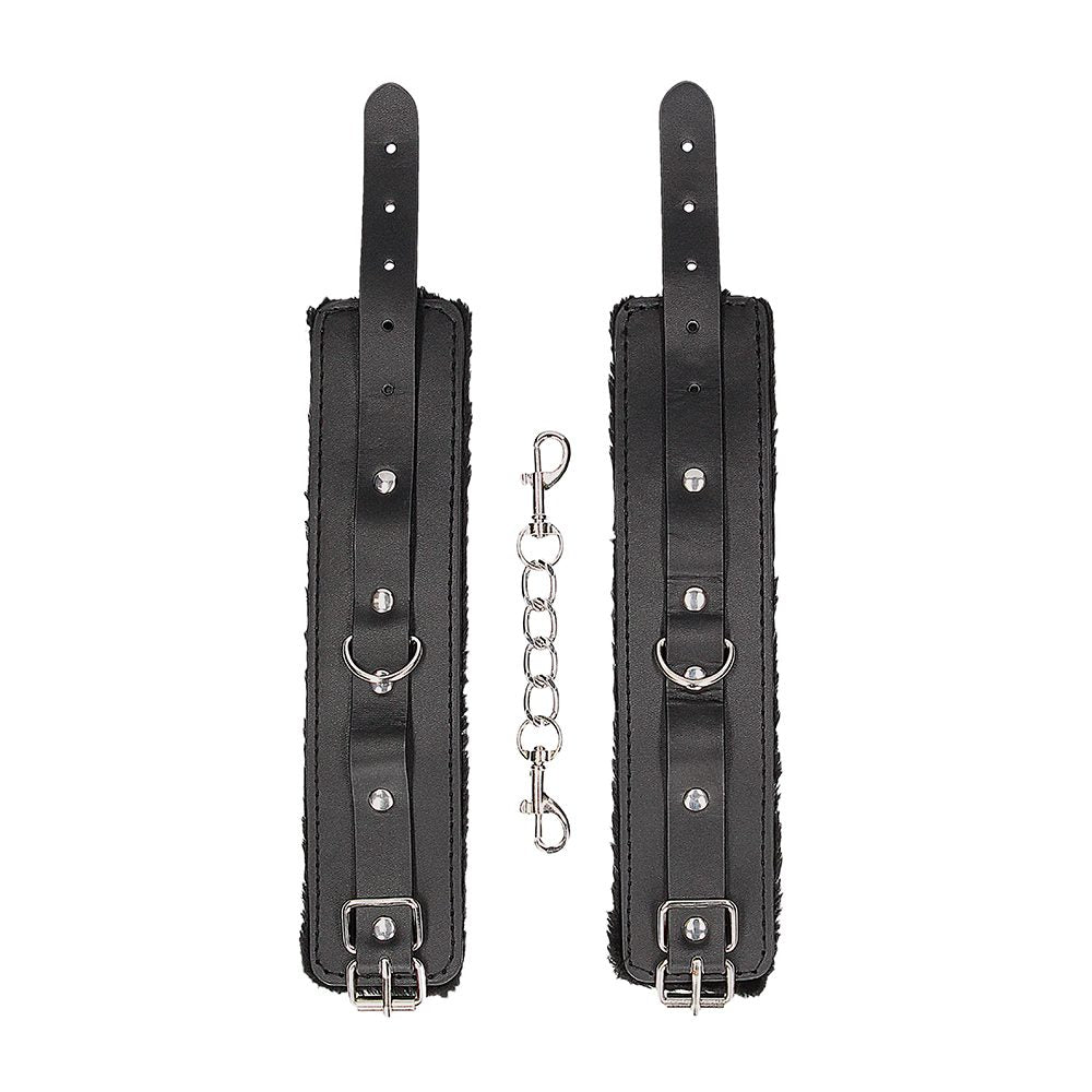 Plush Bonded Leather Hand Cuffs