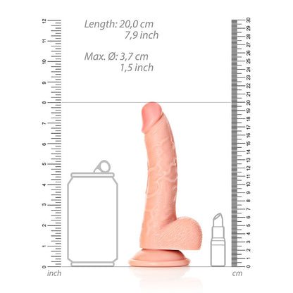 7" Cock with Balls Curved Flesh