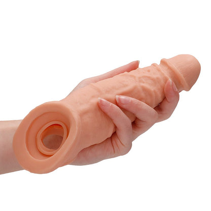 9" Penis Extender with Rings Flesh