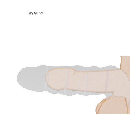 9" Penis Extender with Rings Flesh