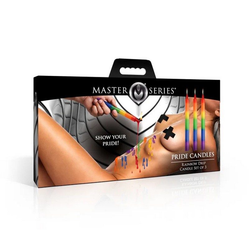 Pride Rainbow Drip Candles Set of 3