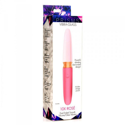 10X Dual End Smooth Silicone/Glass Vibe*