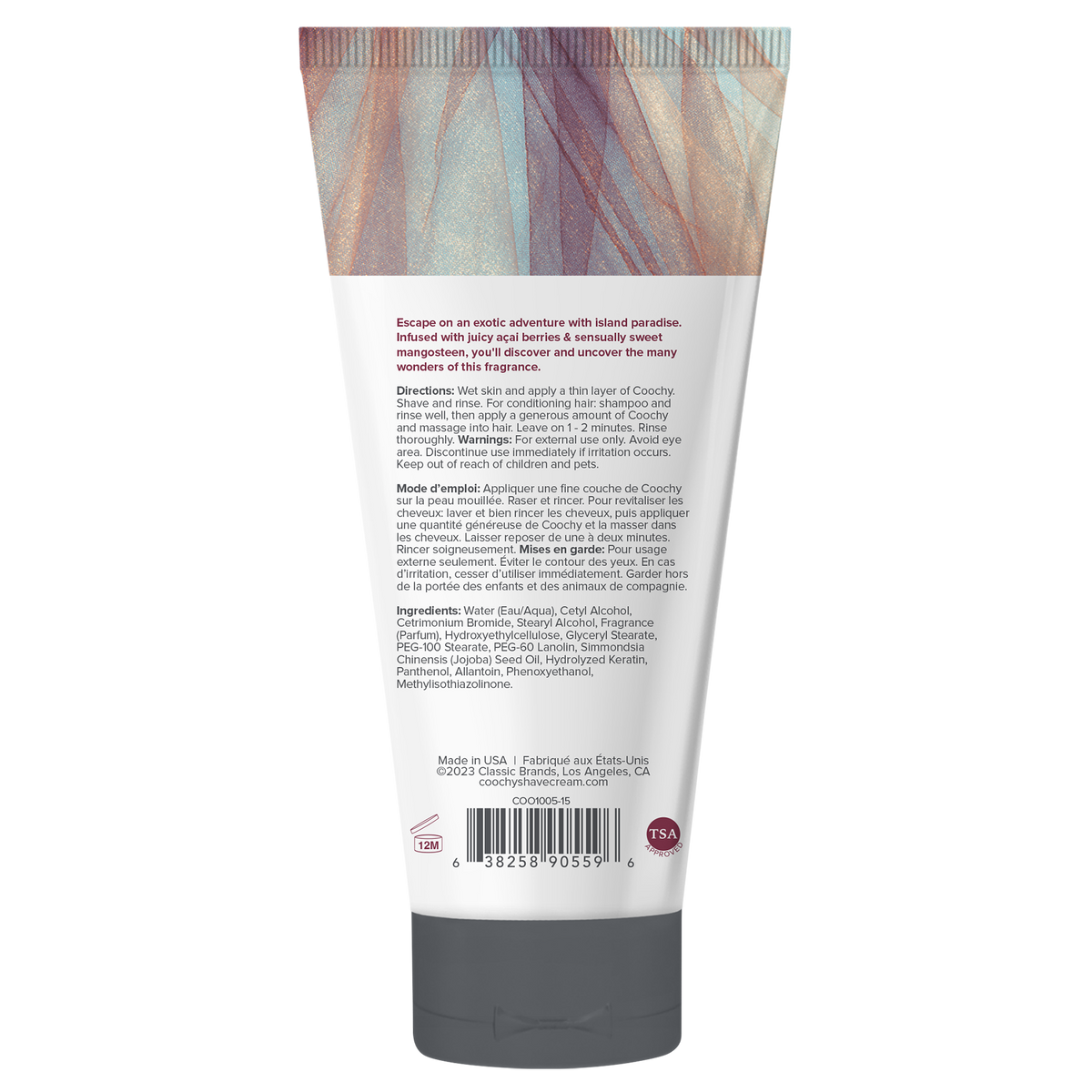 Coochy Shave Cream - ISLAND PARADISE tube 0.5oz / 15ml