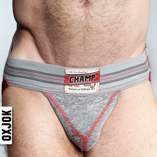 CHAMP, vintage sweatshirt jockstrap, GRAY HEATHER, X-LARGE