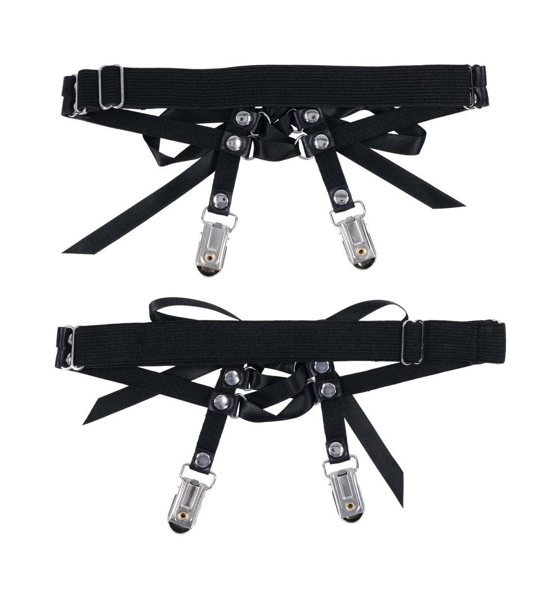 Laced Up Garters - Black