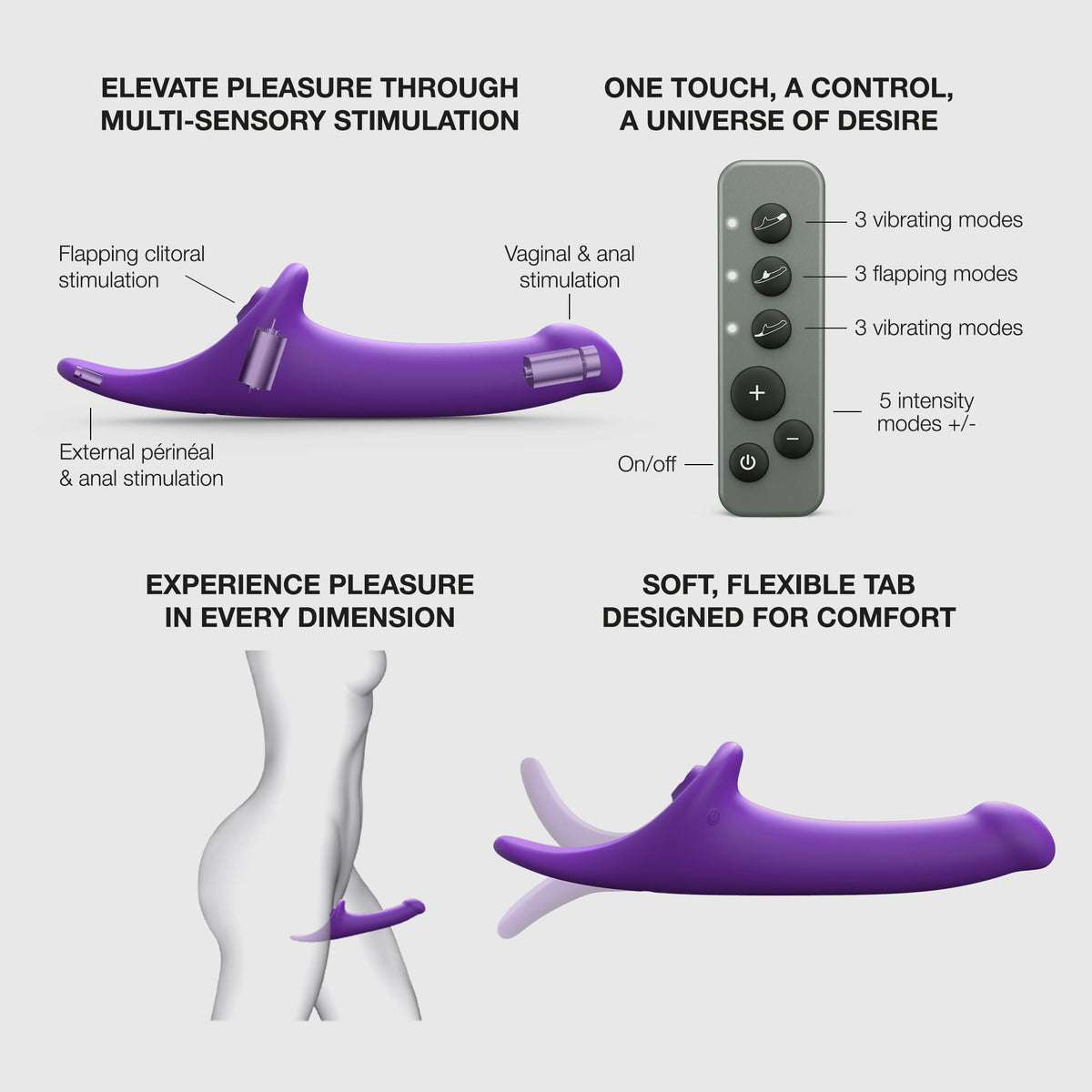 MULTI ORGASM DILDO - L - PURPLE