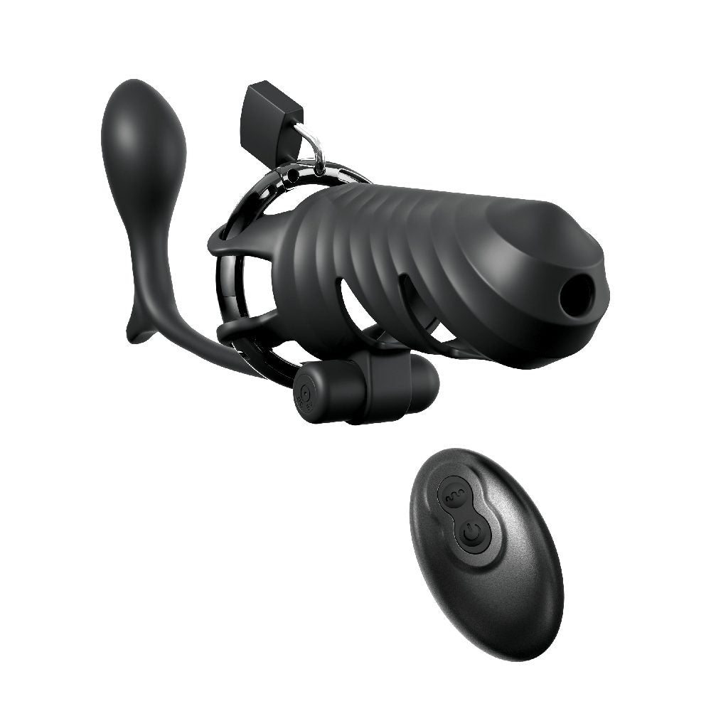 Vibrating Cock Blocker w/Ass-Gasm Plug