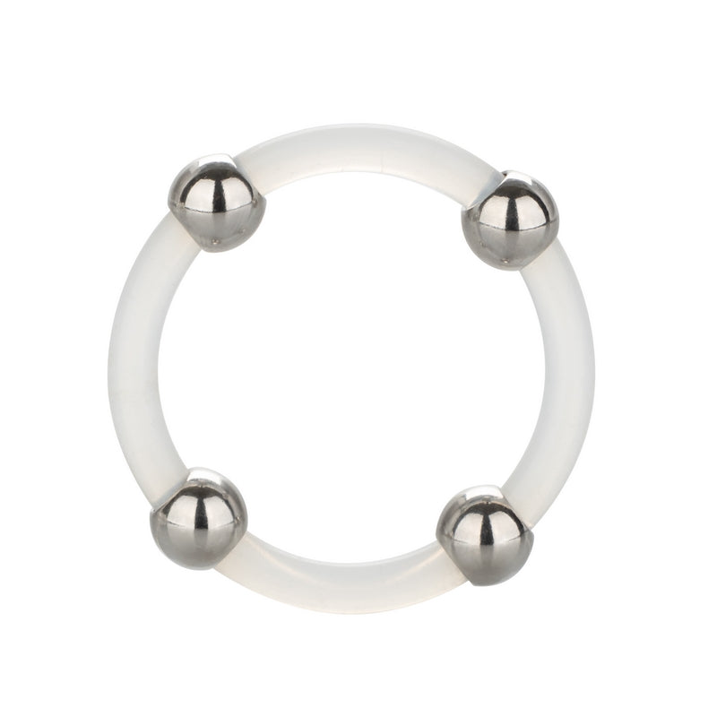 SE1437-10-2 Steel Beaded Silicone Ring Large