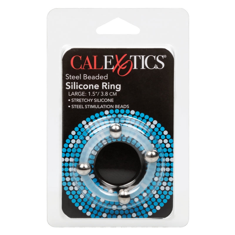 SE1437-10-2 Steel Beaded Silicone Ring Large