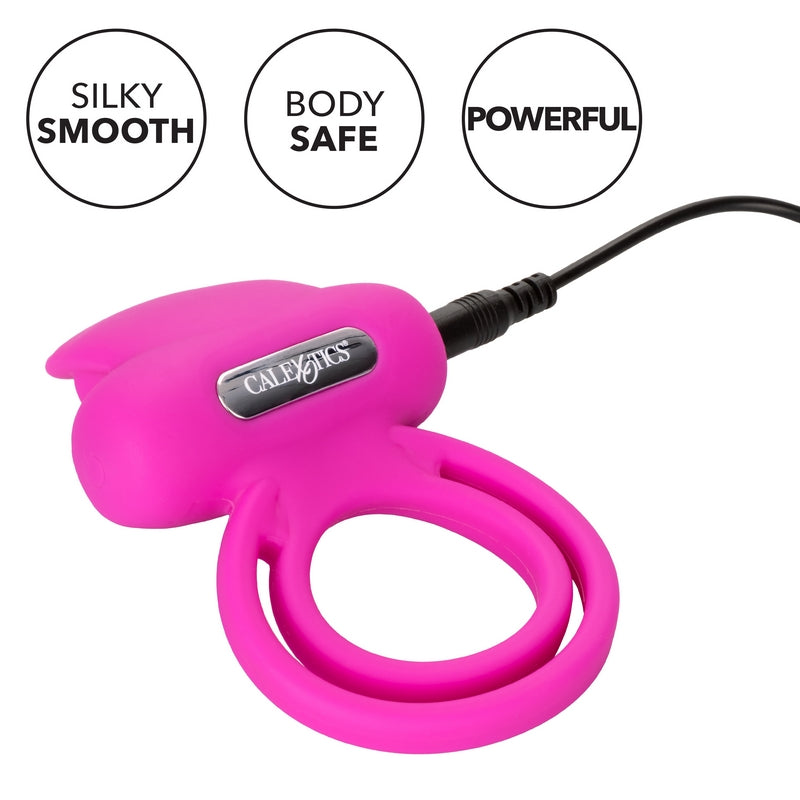 SE1843-10-3 Silicone Rechargeable Dual Clit Flicker Pink