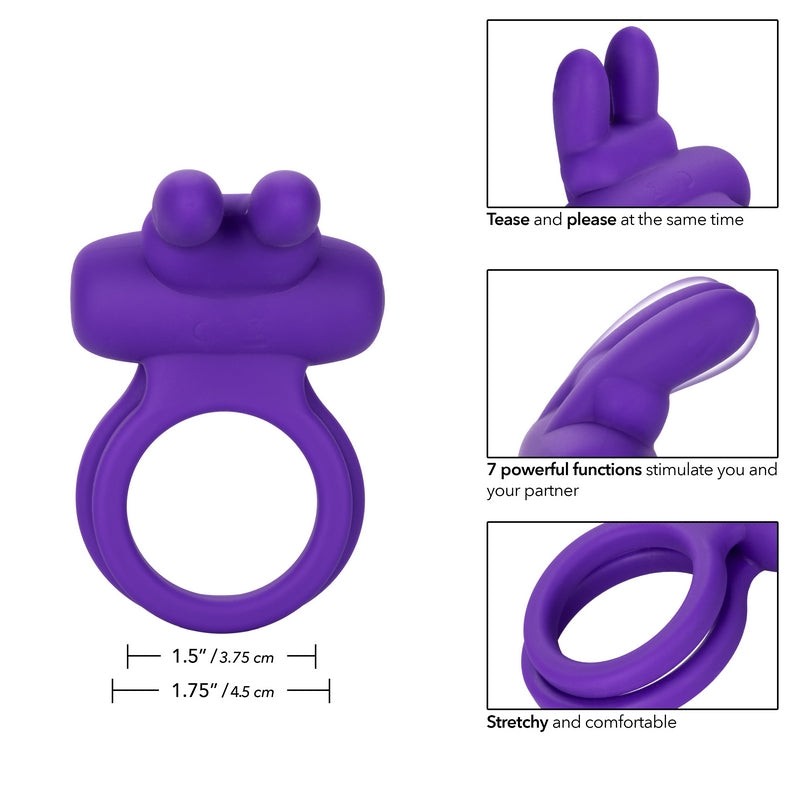 SE1843-20-3 Silicone Rechargeable Dual Rockin Rabbit Purple