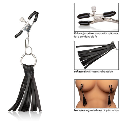 SE2614-05-2 Playful Tassels Nipple Clamps Black