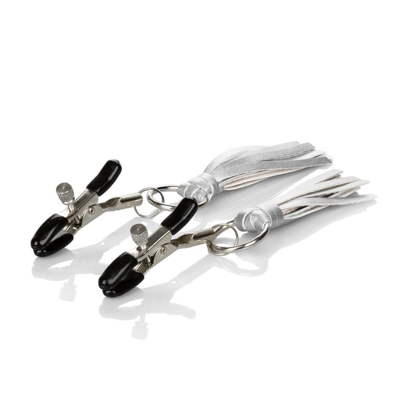 SE2614-10-2 Playful Tassels Nipple Clamps Silver