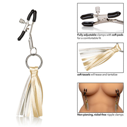 SE2614-15-2 Playful Tassels Nipple Clamps Gold