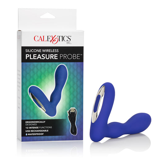 SE0436-10-3 Silicone Wireless Pleasure Probe Blue