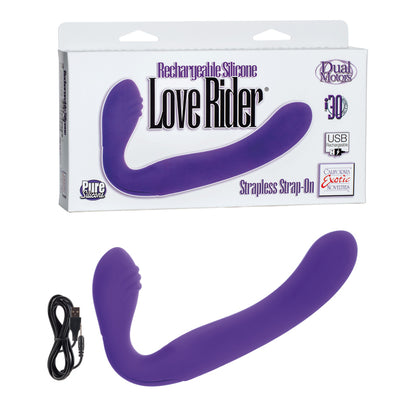 SE1499-65-3 Rechargeable Silicone Love Rider Strapless Strap-On Purple