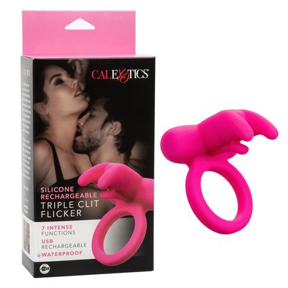 SE1841-20-3 Silicone Rechargeable Triple Clit Flicker